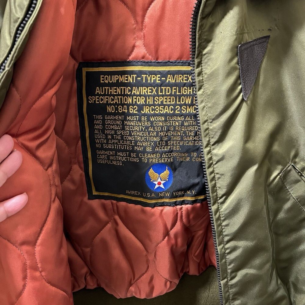 Avirex Vintage Type B-15 Flight Jacket Authentic Aviator LTD Flight Mens‎ SZ LRG - Picture 5 of 16